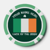 St Patrick's Day Ireland Flag Custom Name Shamrock ポーカーチップ (裏面)