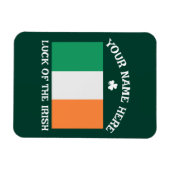 St Patrick's Day Ireland Flag Custom Name Shamrock マグネット (横)