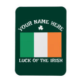 St Patrick's Day Ireland Flag Custom Name Shamrock マグネット (縦)