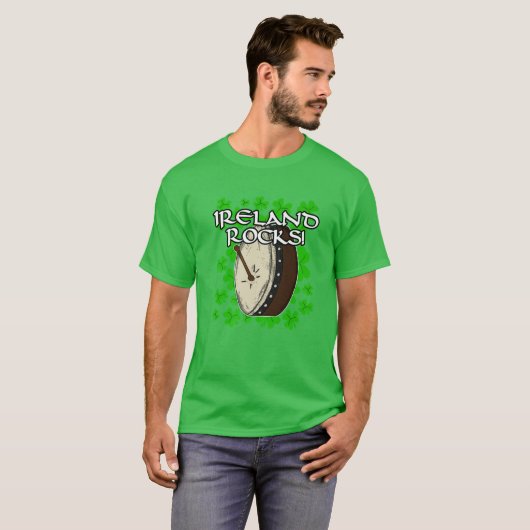 St Patricks Day Ireland Rocks Irish Bodhran Drums Tシャツ (正面フル)