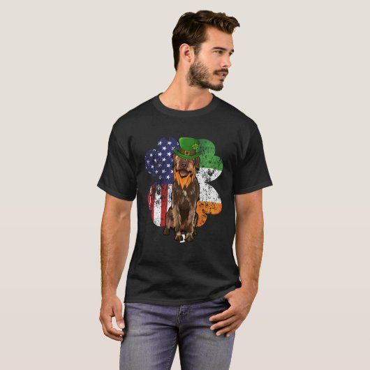 St Patricks Day Irish American Wirehaired Pointing Tシャツ (正面フル)
