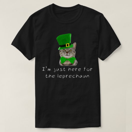 St Patricks Day Irish Cat Here Leprechaun Hat  Tシャツ (デザイン正面)