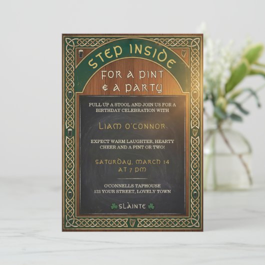 St Patricks Day Irish Celebration Birthday Party 招待状 (スタンド正面)