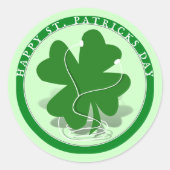St. Patrick's Day iRish Clover ラウンドシール (正面)