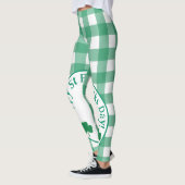 St Patricks Day Irish Clover Green Check レギンス (左)