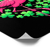 St Patricks Day Irish Flamingo  ポスター (角)