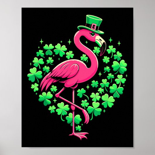 St Patricks Day Irish Flamingo  ポスター (正面)