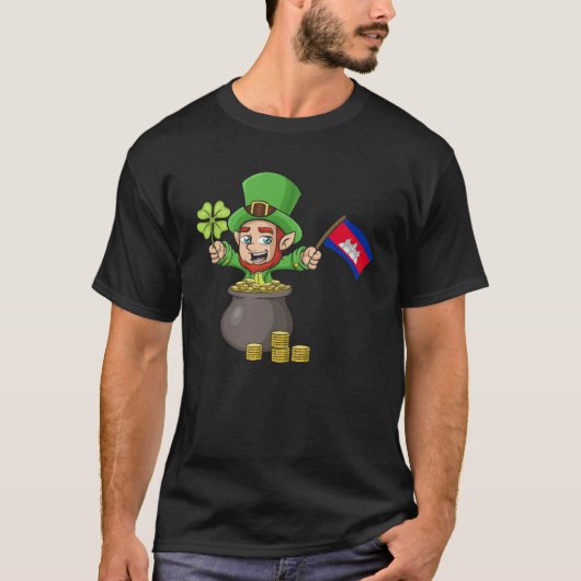 St Patricks Day Irish Green Cambodia Khmer Cambodi Tシャツ (正面)