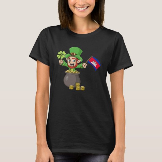 St Patricks Day Irish Green Cambodia Khmer Cambodi Tシャツ (正面)