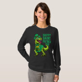 St Patricks Day Irish Leprechaun Dinosaur T Rex Bo Tシャツ (正面フル)