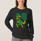 St Patricks Day Irish Leprechaun Dinosaur T Rex Bo Tシャツ (正面)