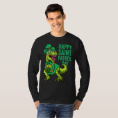 St Patricks Day Irish Leprechaun Dinosaur T Rex Bo Tシャツ (正面フル)