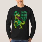 St Patricks Day Irish Leprechaun Dinosaur T Rex Bo Tシャツ (正面)