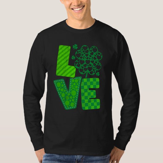 St Patrick's Day Irish love shamrock Tシャツ (正面)