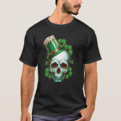 St Patricks Day Irish Skull Leprechaun C Shamrock Tシャツ (正面)