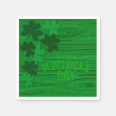 St. Patrick's Day Layered Shamrocks Personalized  スタンダードカクテルナプキン (正面)