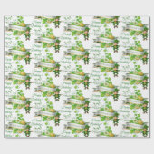 St. Patrick's Day Leprechaun任意の文字メッセージ ラッピングペーパー (フラット)