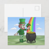 St. Patricks Day Leprechaun シーズンポストカード (正面/裏面)