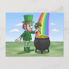 St. Patricks Day Leprechaun シーズンポストカード