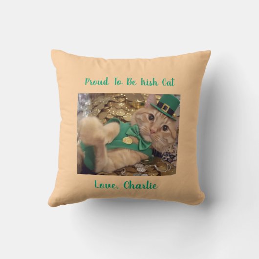 St Patrick's Day Leprechaun Cat  クッション (裏面)