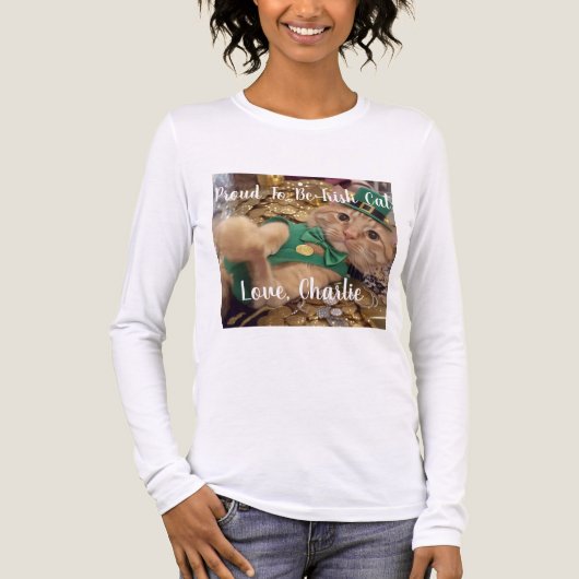 St Patrick's Day Leprechaun Cat  トライブレンドＴシャツ (正面)