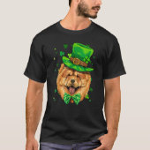 St Patrick's Day Leprechaun Chow Chow Pet Dog Sham Tシャツ (正面)