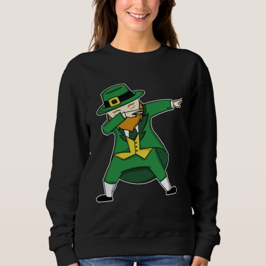 St Patricks Day leprechaun dabbing st patty s Kids スウェットシャツ (正面)