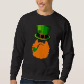 St Patrick's Day Leprechaun Face Beard Shamrock Gi スウェットシャツ (正面)
