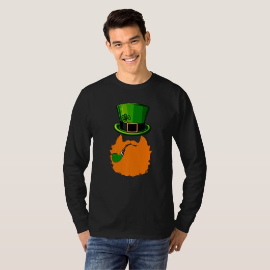 St Patrick's Day Leprechaun Face Beard Shamrock Gi Tシャツ (正面フル)