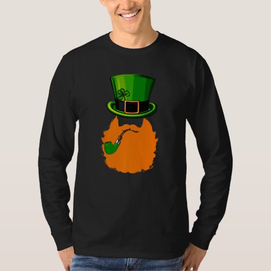 St Patrick's Day Leprechaun Face Beard Shamrock Gi Tシャツ (正面)