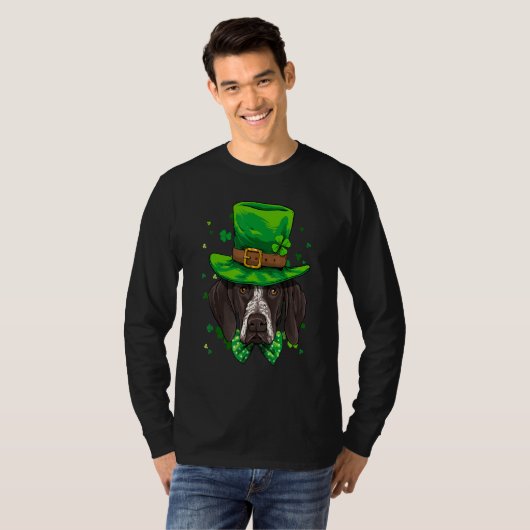 St Patrick's Day Leprechaun German Shorthaired Poi Tシャツ (正面フル)