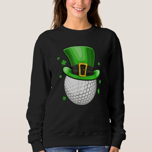 St Patricks Day Leprechaun Hat Shamrock Irish Golf スウェットシャツ (正面)