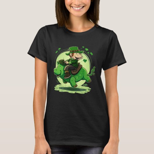 St Patricks Day Leprechaun Hippo Shamrock 1 Tシャツ (正面)