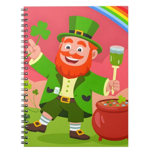 St. Patrick's Day Leprechaun Illustration  ノートブック (正面)