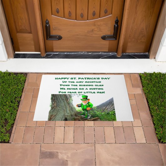 ST. PATRICK'S DAY LEPRECHAUN POEM  ドアマット (室外)
