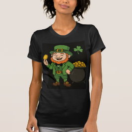 St. Patricks Day Leprechaun Pot of Gold Womens  Tシャツ