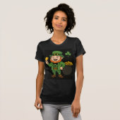 St. Patricks Day Leprechaun Pot of Gold Womens  Tシャツ (正面フル)