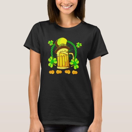 St Patrick's Day Leprechaun Shamrock Drink Beer Wi Tシャツ (正面)