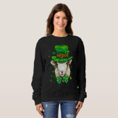 St Patrick's Day Leprechaun Sheep Lamb Shamrock Ir スウェットシャツ (正面フル)