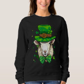 St Patrick's Day Leprechaun Sheep Lamb Shamrock Ir スウェットシャツ (正面)