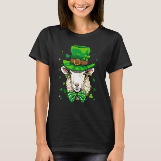 St Patrick's Day Leprechaun Sheep Lamb Shamrock Ir Tシャツ (正面)