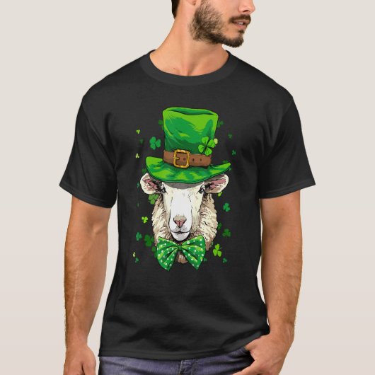 St Patrick's Day Leprechaun Sheep Lamb Shamrock Ir Tシャツ (正面)