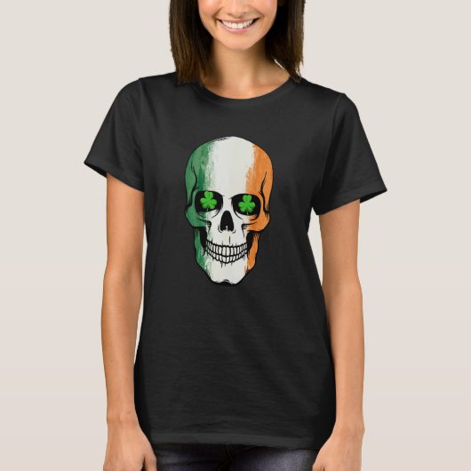 St Patricks Day  Leprechaun Skull Irish Ireland Fl Tシャツ (正面)