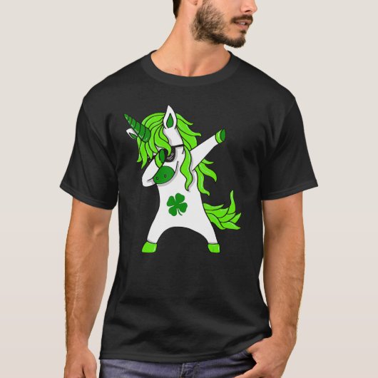 St Patricks Day Lepricorn Dabbing Unicorn Tシャツ (正面)