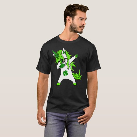 St Patricks Day Lepricorn Dabbing Unicorn Tシャツ (正面フル)