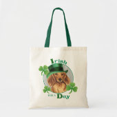 St. Patrick's Day Longhaired Dachshund トートバッグ (正面)