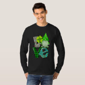 St Patrick's Day LOVE Gnomes Shamrock Leopard Tシャツ (正面フル)