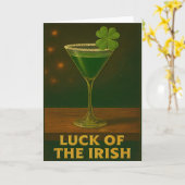St. Patrick's Day Luck Of The Irish Clover Martini カード (黄色い花)