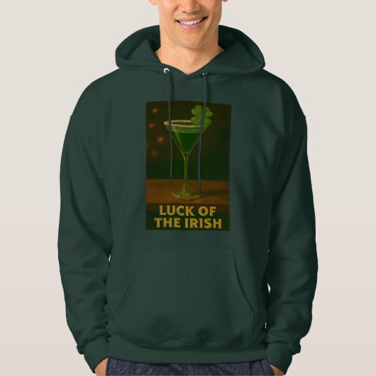 St. Patrick's Day Luck Of The Irish Clover Martini パーカ (正面)