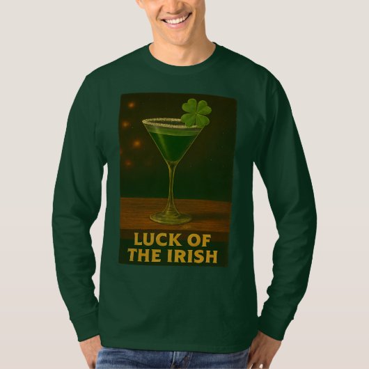 St. Patrick's Day Luck Of The Irish Clover Martini Tシャツ (正面)